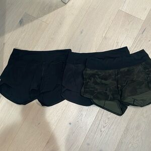 Pack of 3 Lululemon size 8 shorts